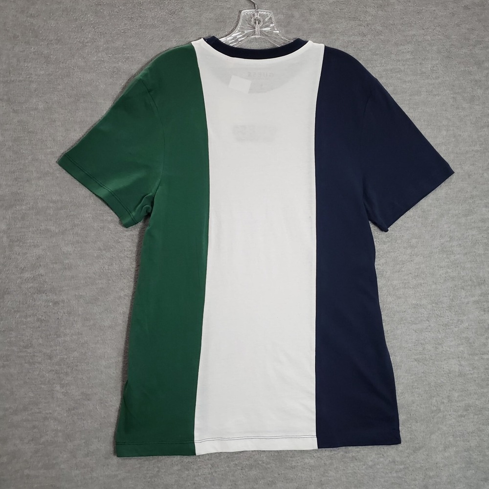 Guess Men Shirt Large Green Colorblock Logo Embroidered Short‎ Sleeve NWT - Picture 6 of 11